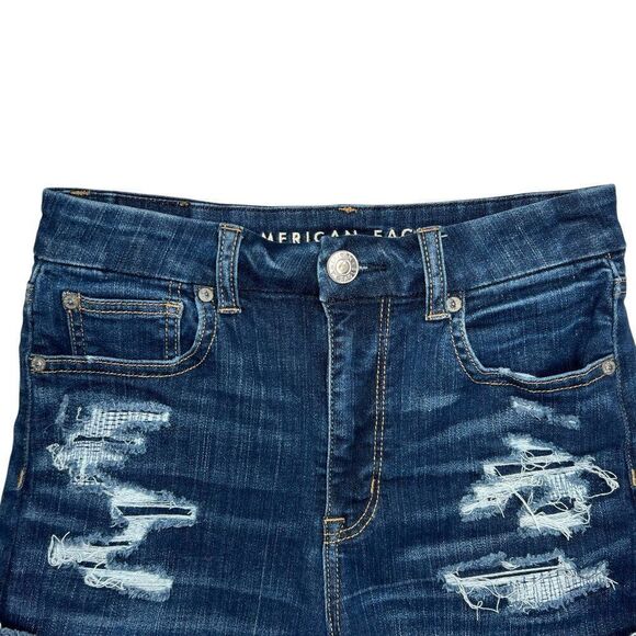 American Eagle Shorts Women Size 4 Next Level Stretch Curvy High Rise Distressed - Picture 3 of 10